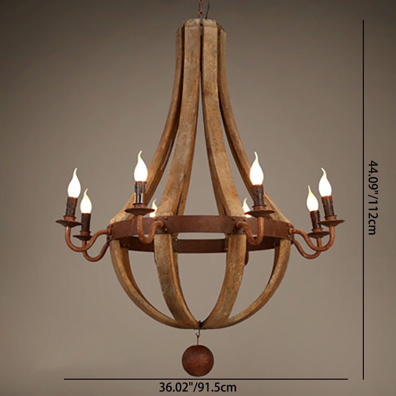 Rustic Wooden Branch Chandelier Candle Holder for Living Room Decor