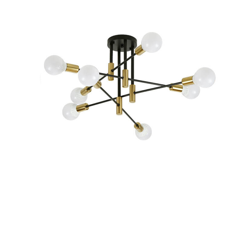 Nordic Minimalist Black Iron 4/6/8-Light Chandelier for Kitchen Island