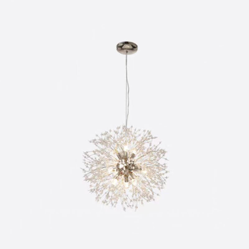 Scandinavian Style Dandelion Crystal Chandelier for Bedroom Lighting