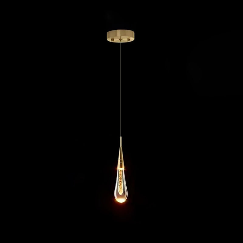 Scandinavian Water Drop Crystal LED Chandelier for Bedroom Decor