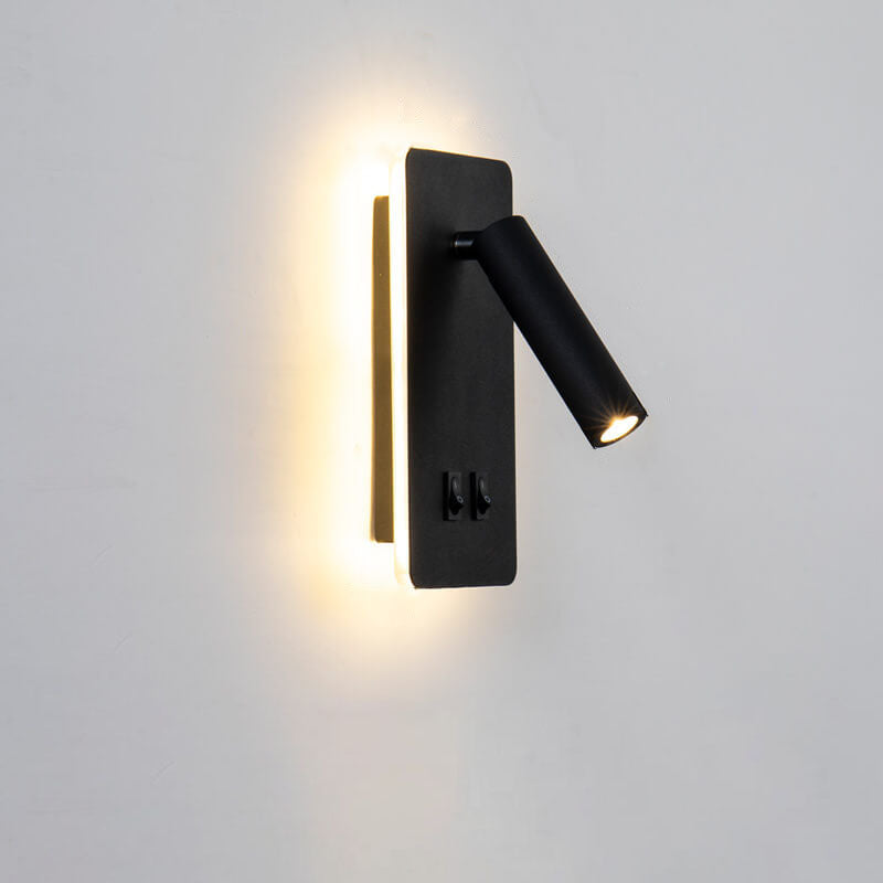 Rustic Black Iron Rotatable LED Square Wall Sconce for Living Room & Bedroom