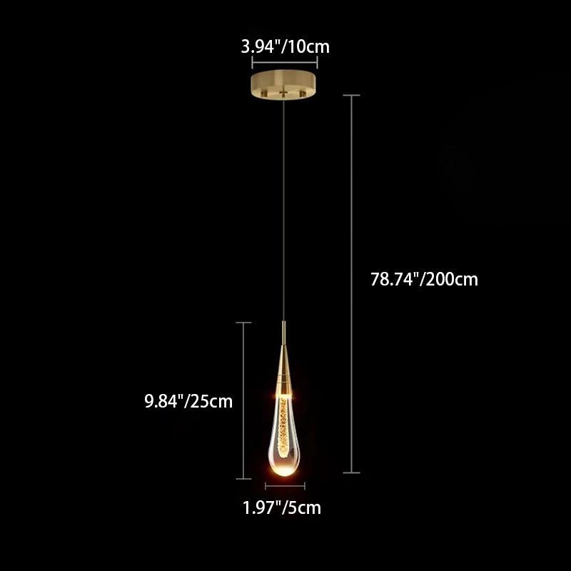 Scandinavian Water Drop Crystal LED Chandelier for Bedroom Decor