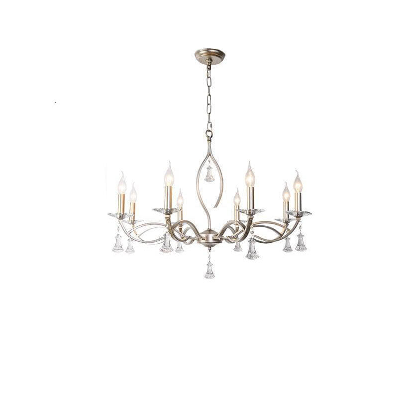 Elegant Gold Iron Frame Crystal Chandelier for Modern Living Spaces
