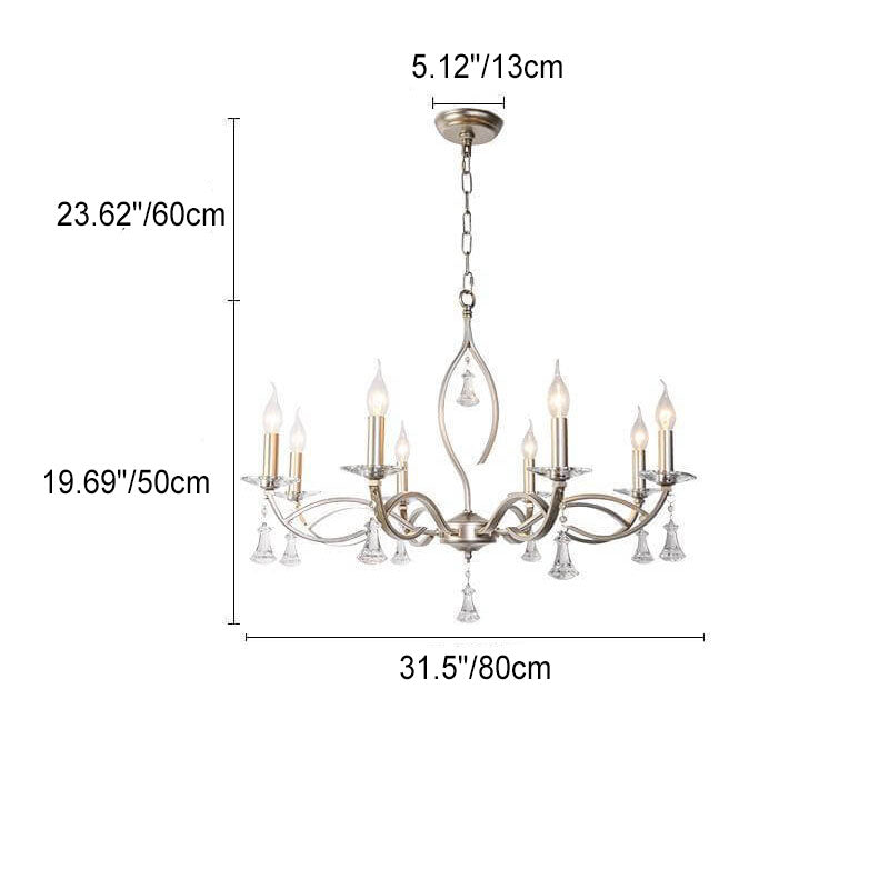 Elegant Gold Iron Frame Crystal Chandelier for Modern Living Spaces