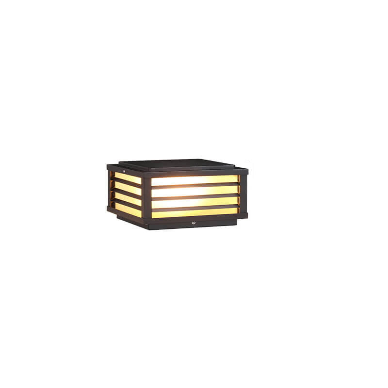 Sleek Black Solar-Powered Aluminum LED Post Light for Garden Landscape