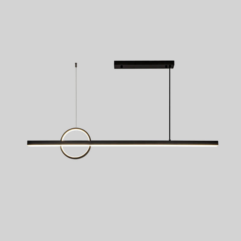 Copper Minimalist LED Chandelier with Circle Design for Modern Living Room