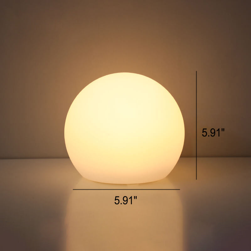 Geometric White Battery-Powered LED Table Lamp for Bedroom Decor