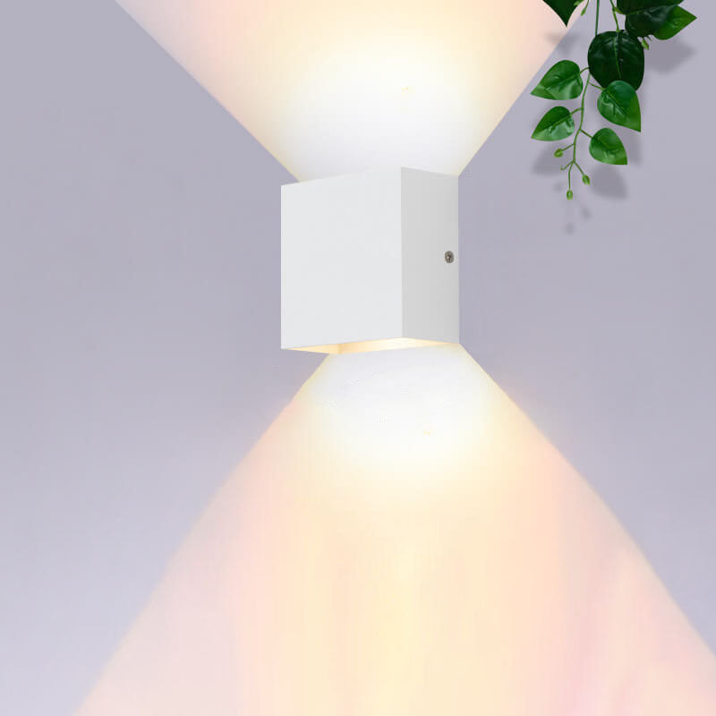 Sleek White Aluminum Square LED Wall Sconce for Contemporary Spaces