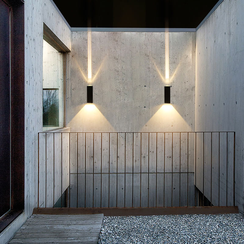 Sleek Silver Aluminum Rectangular LED Outdoor Wall Sconce for Patios