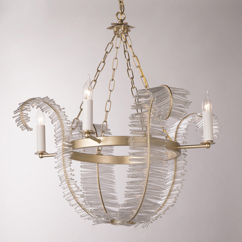 Vintage Iron Banana Leaf Chandelier 4/6-Light Fixture for Living Room
