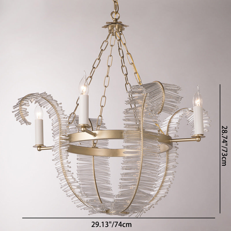 Vintage Iron Banana Leaf Chandelier 4/6-Light Fixture for Living Room