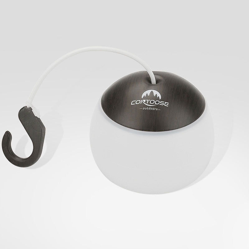 Sleek Black USB Rechargeable LED Camping Tent Light for Outdoor Use