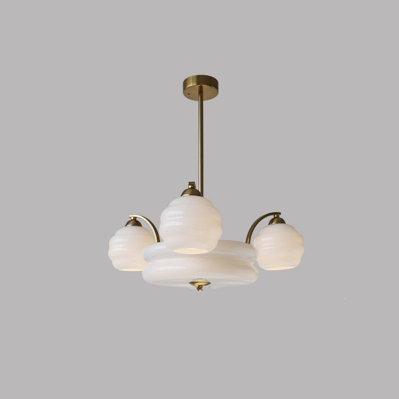 Mid-Century Modern Iron and Glass Orb Chandelier for Living Room 4/6/8 Light