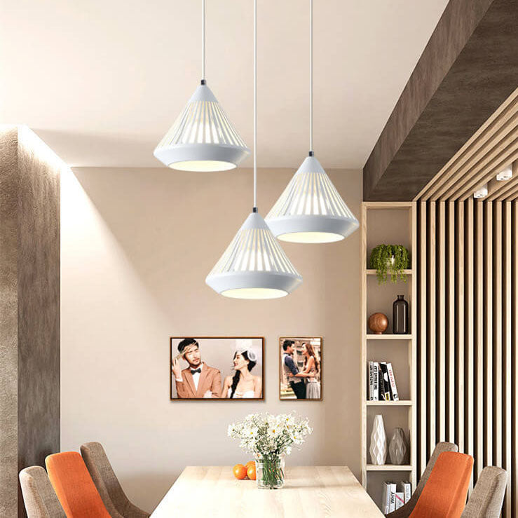 Modern Black Iron Hollow Diamond Chandelier Pendant for Kitchen Island