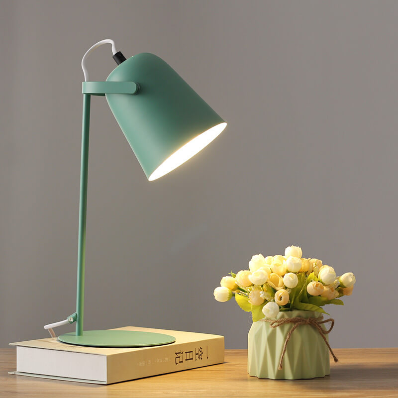 Nordic Pastel Color Iron Bucket Table Lamp for Modern Home Decor