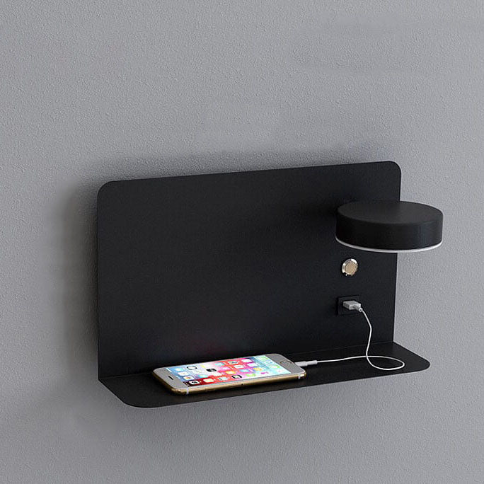 Contemporary Black Iron Square LED Wall Sconce Lamp for Bedroom & Hallway