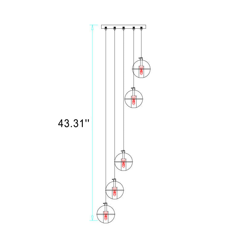 Modern Crystal Orb LED Chandelier Pendant for Luxurious Staircase Decor