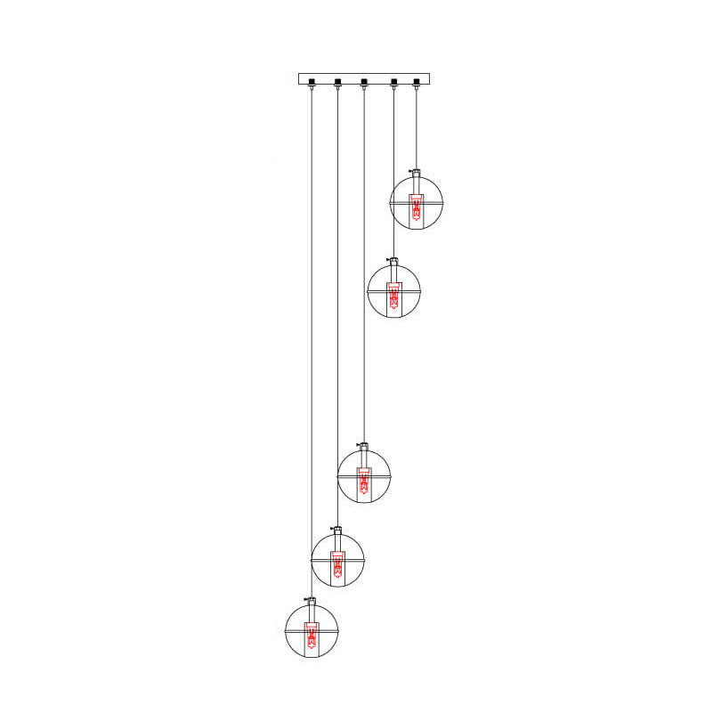 Modern Crystal Orb LED Chandelier Pendant for Luxurious Staircase Decor