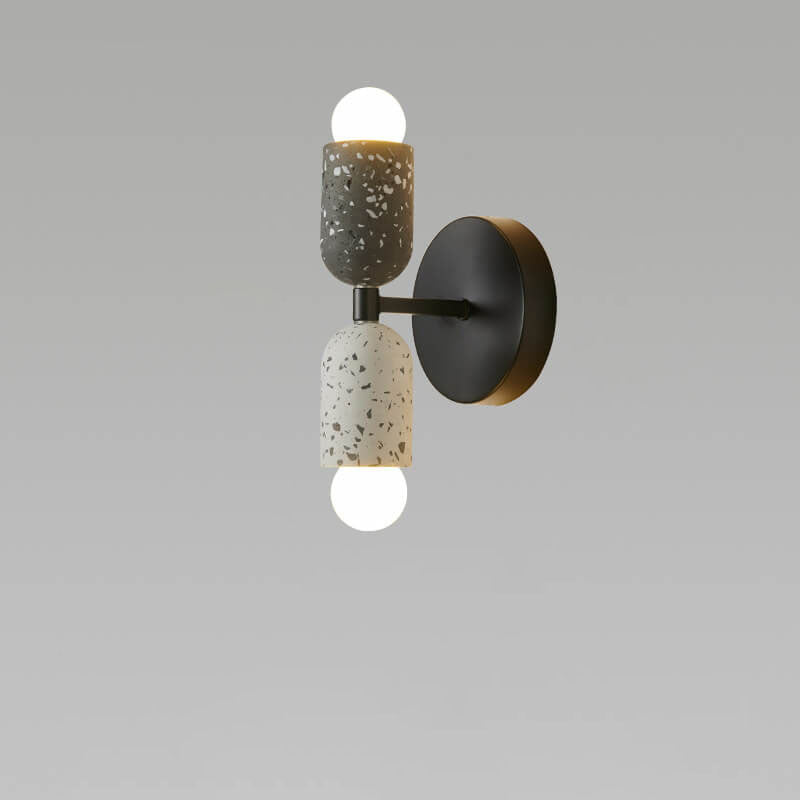 Modern Wabi-Sabi Iron & Cement 2-Light Wall Sconce for Living Room