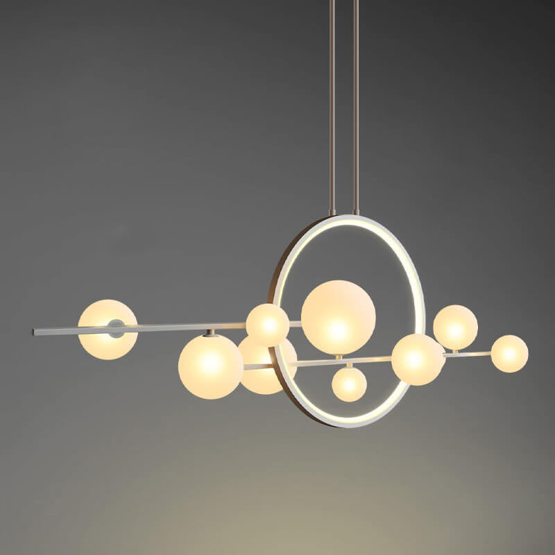 Contemporary Clear Glass Bubble Pendant Chandelier for Dining Room