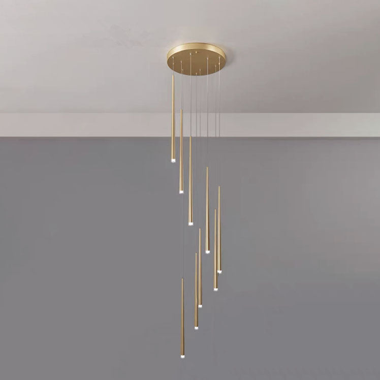 Sleek Black Tapered Tube Acrylic LED Chandelier for Kitchen Island Lighting
