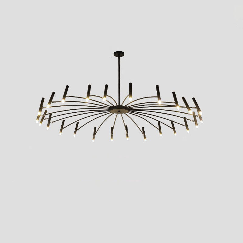 Modern Round Radioactive Iron Aluminum Chandelier for Living Room Lighting