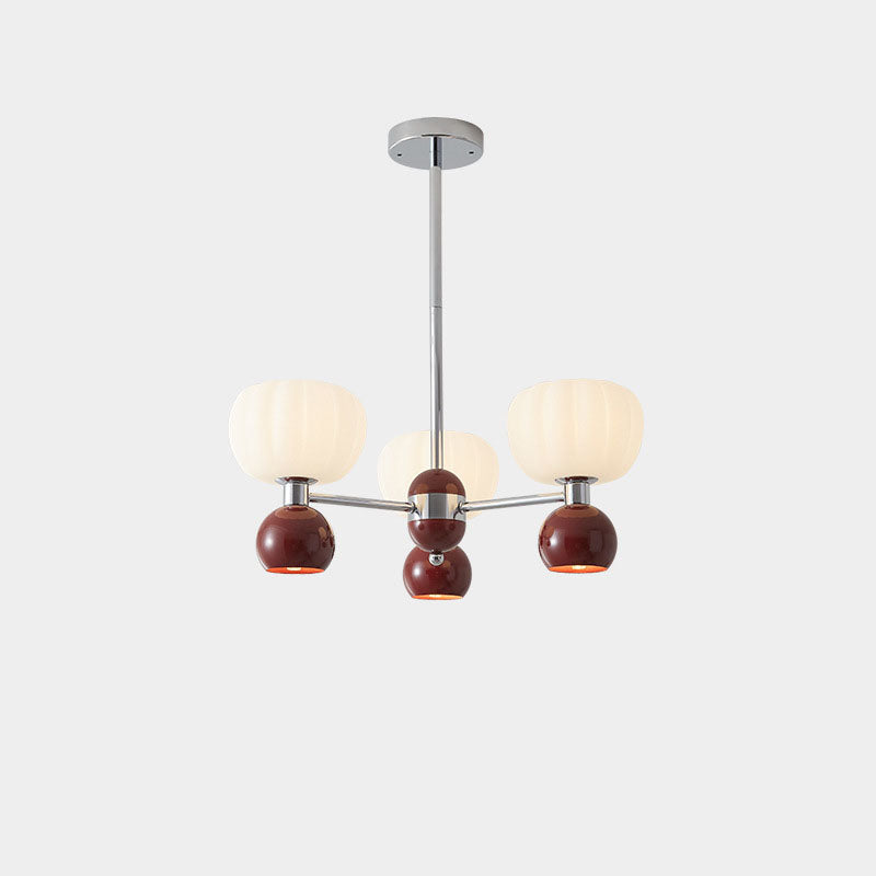Rustic French Iron Frame Pumpkin Acrylic Chandelier for Living Room