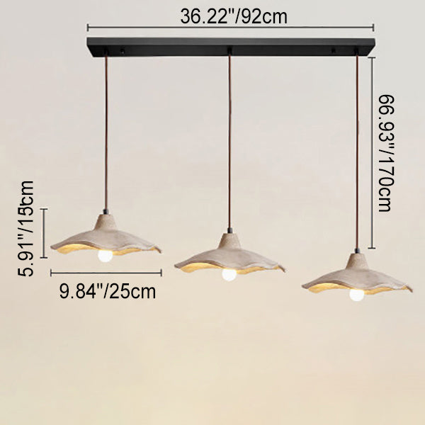 Japanese Vintage Cement Flower Shape Chandelier for Kitchen Island