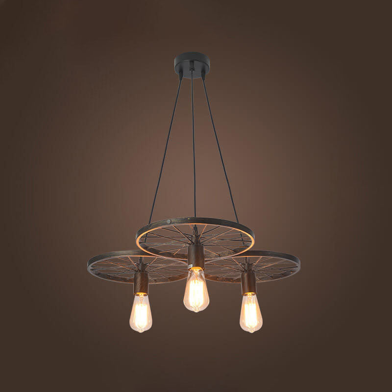 Vintage Industrial Wrought Iron 1/3/6-Light Chandelier for Loft Spaces