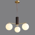 Contemporary Copper Glass Sphere Chandelier for Dining Room or Living Room