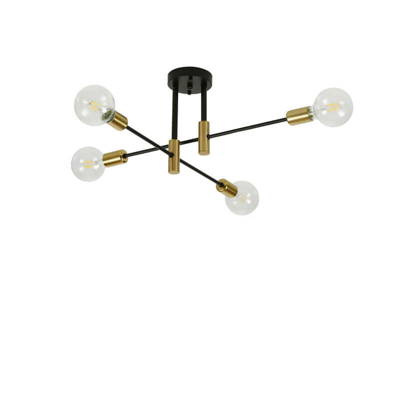 Nordic Minimalist Black Iron 4/6/8-Light Chandelier for Kitchen Island