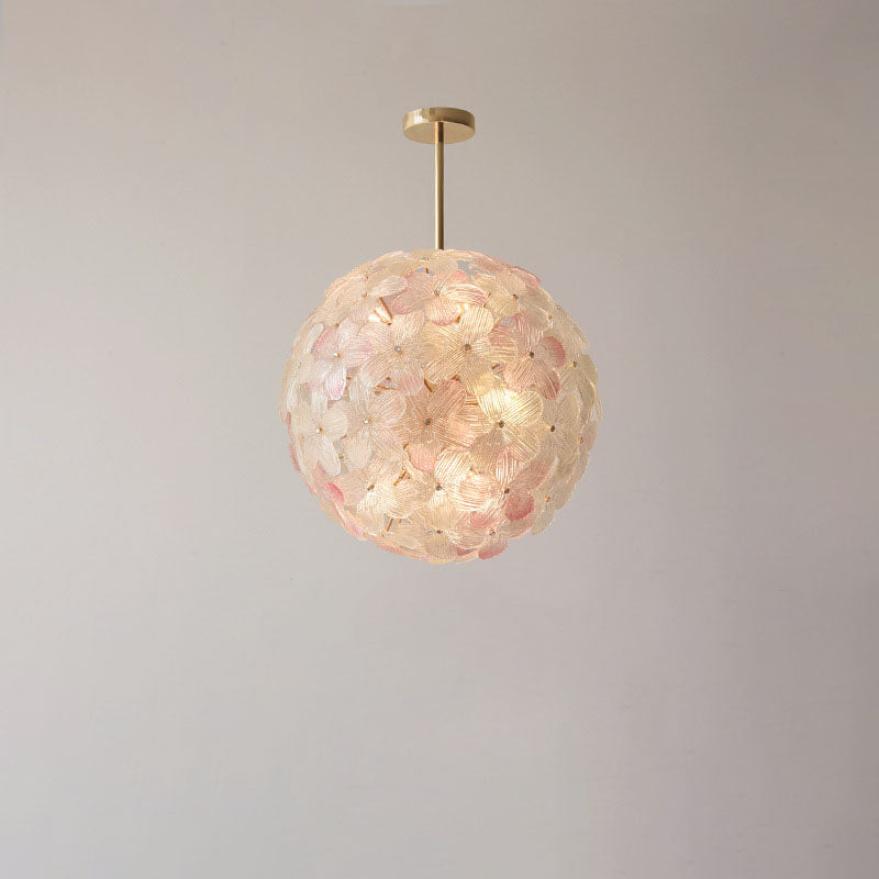 Modern Art Deco Gold Glass & Iron 6/8 Light Chandelier for Living Room