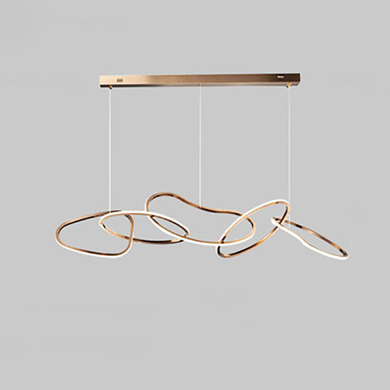 Modern Stainless Steel Round LED Chandelier for Dining Room Lighting