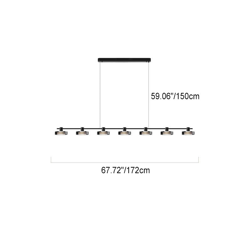 Nordic Black Stainless Steel LED Island Chandelier for Kitchen Decor