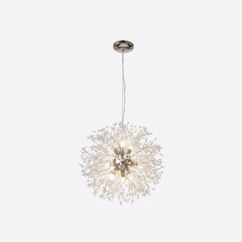 Scandinavian Style Dandelion Crystal Chandelier for Bedroom Lighting