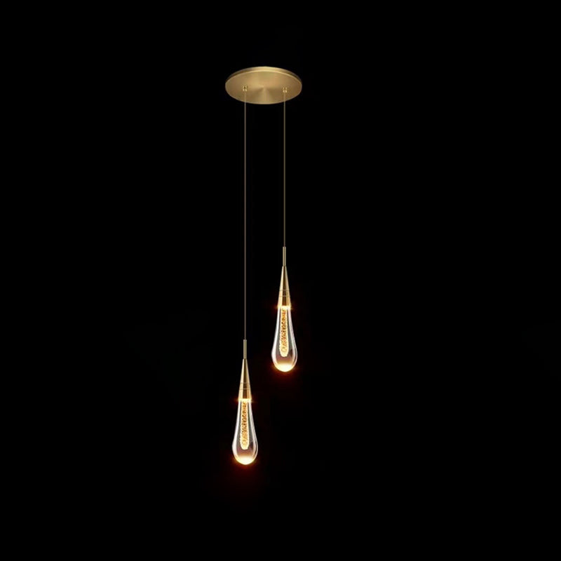 Scandinavian Water Drop Crystal LED Chandelier for Bedroom Decor