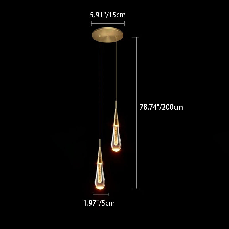 Scandinavian Water Drop Crystal LED Chandelier for Bedroom Decor