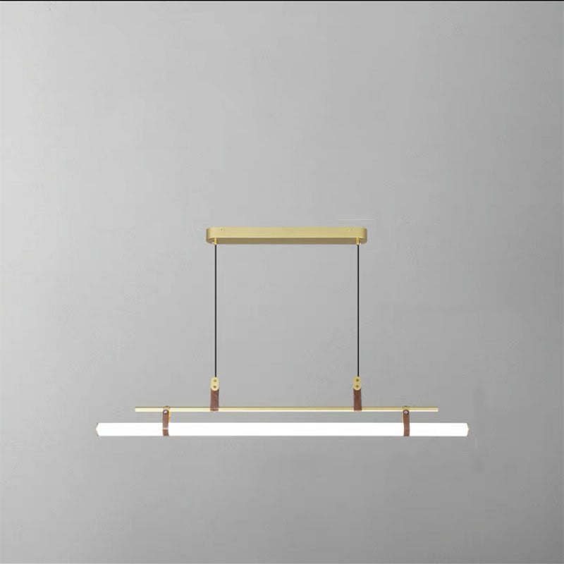 Sleek Black Iron & Acrylic LED Island Chandelier for Dining & Living Room