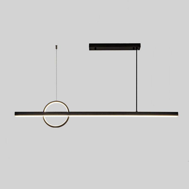 Copper Minimalist LED Chandelier with Circle Design for Modern Living Room