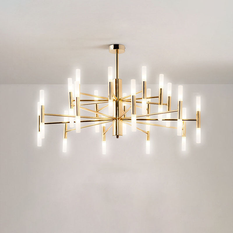 Nordic Style Black Wrought Iron Chandelier Pendant for Bedroom Décor