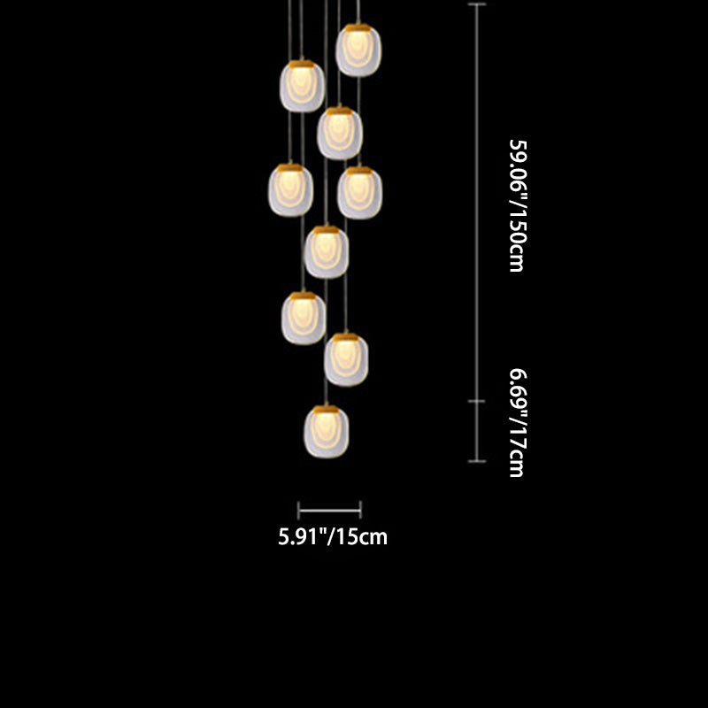 Modern Scandinavian Round Aluminum Crystal LED Chandelier for Living Room