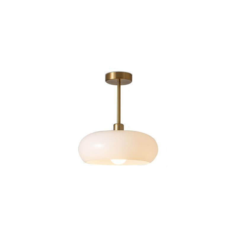 Chic Retro Round Copper Pendant Light in Solid Color for Dining Room