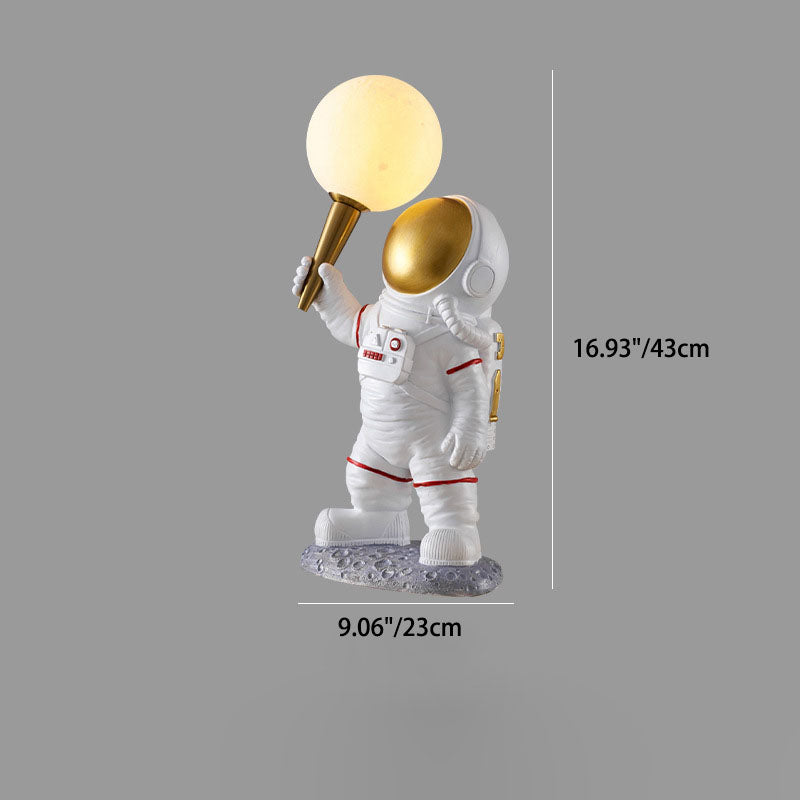 Modern Cartoon Astronaut Resin Wall Sconce Lamp for Kids' Bedroom