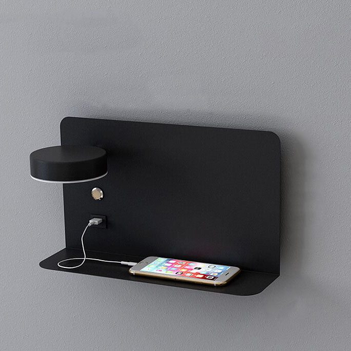 Contemporary Black Iron Square LED Wall Sconce Lamp for Bedroom & Hallway