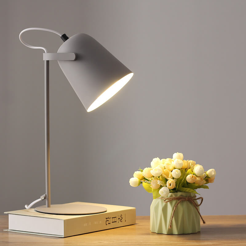 Nordic Pastel Color Iron Bucket Table Lamp for Modern Home Decor