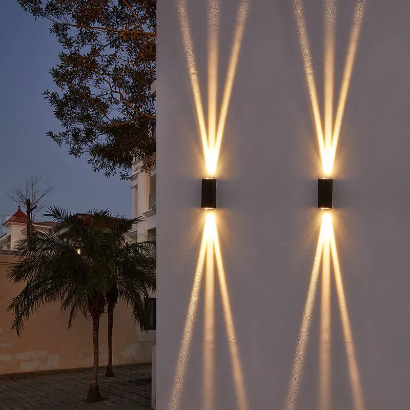 Sleek Black Aluminum Rectangular LED Outdoor Wall Sconce for Patios