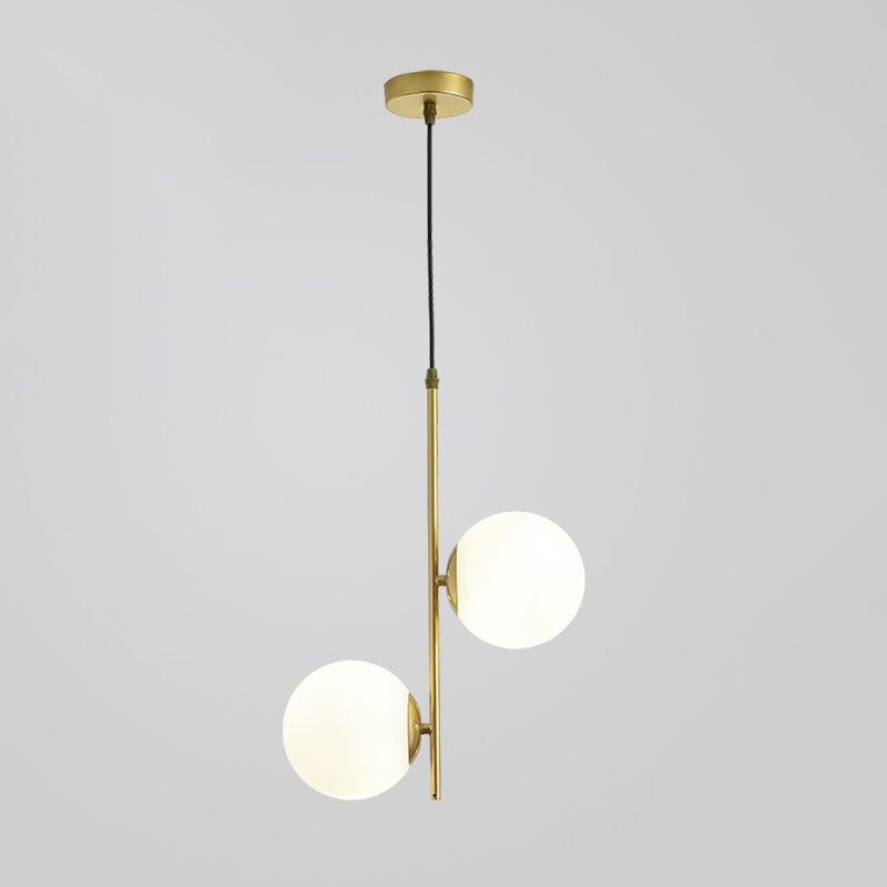 Modern Black Iron and Glass Round Ball Chandelier for Living Room