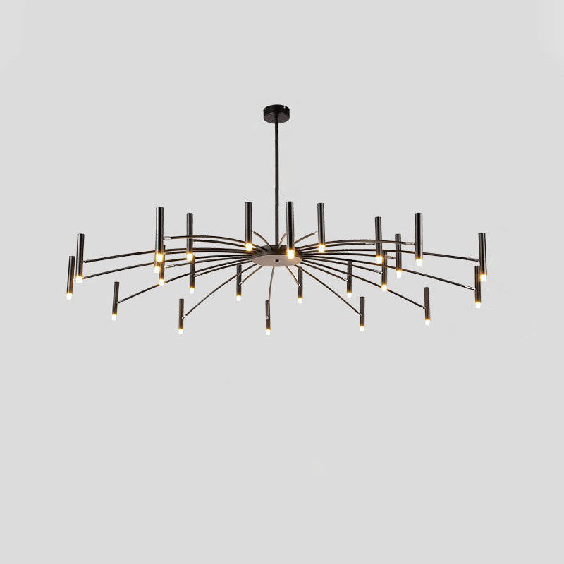 Modern Round Radioactive Iron Aluminum Chandelier for Living Room Lighting