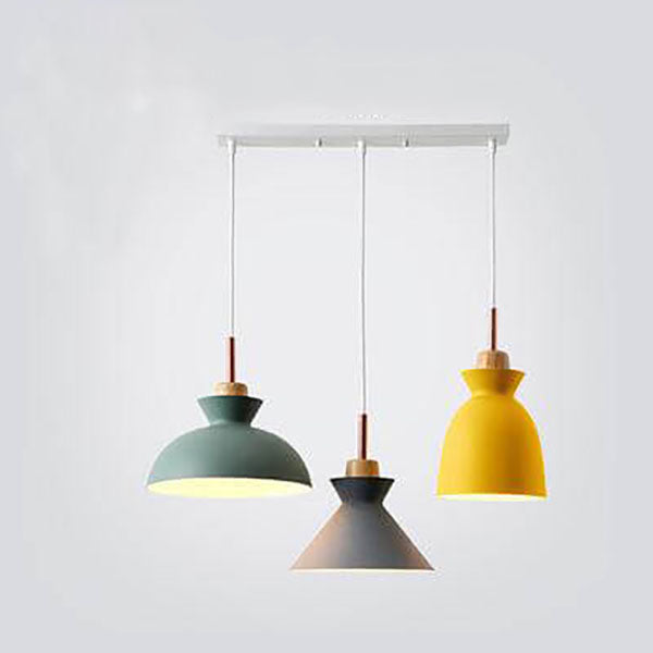 Contemporary Nordic Metal Macaron 3-Light Chandelier for Dining Room