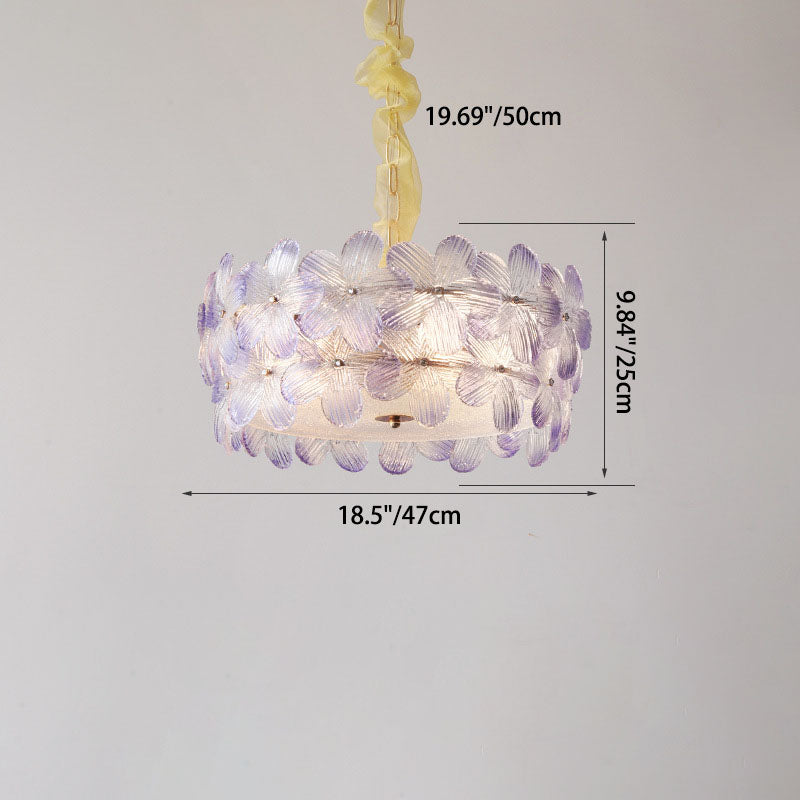 Modern Art Deco Gold Glass & Iron 6/8 Light Chandelier for Living Room